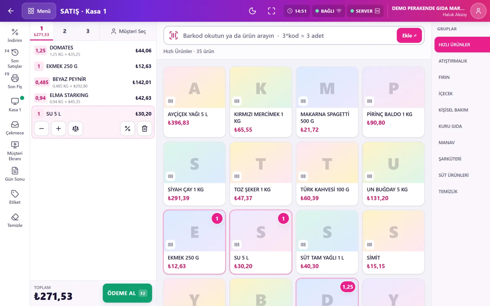 Terazi barkodu ve tartılı ürün